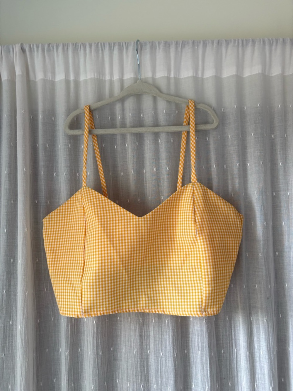 Pur Yellow Gingham Crop Top